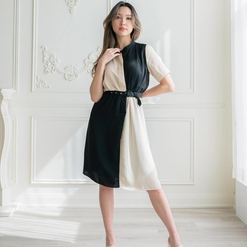 Beth Colour block Shirt dress