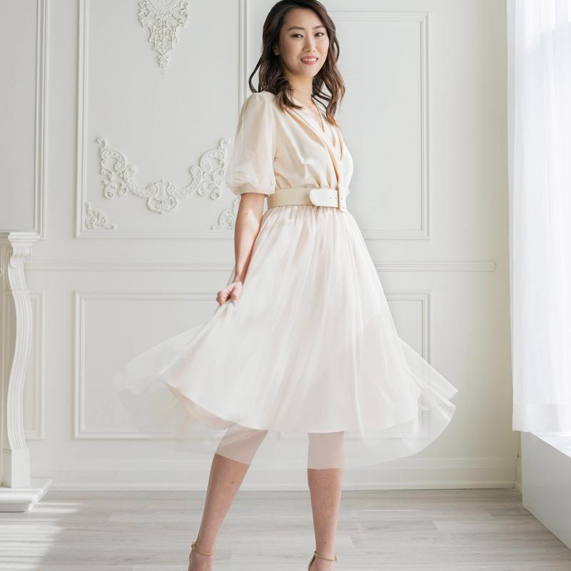 Kate bouffant chiffon wrap dress