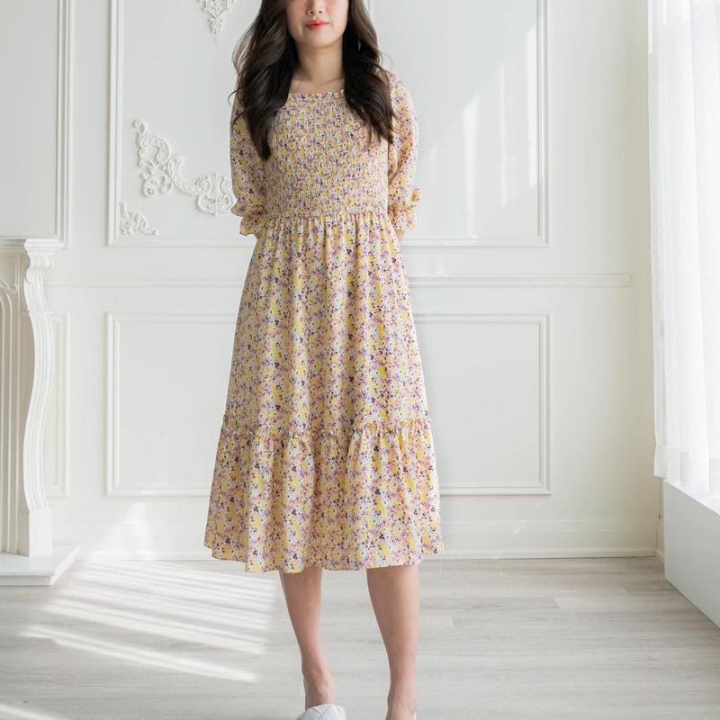 Build-me-up buttercup drop waist midi dress
