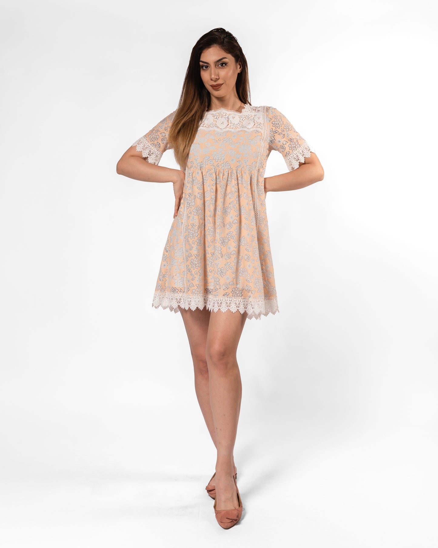 Flora Embroidery Tent Dress