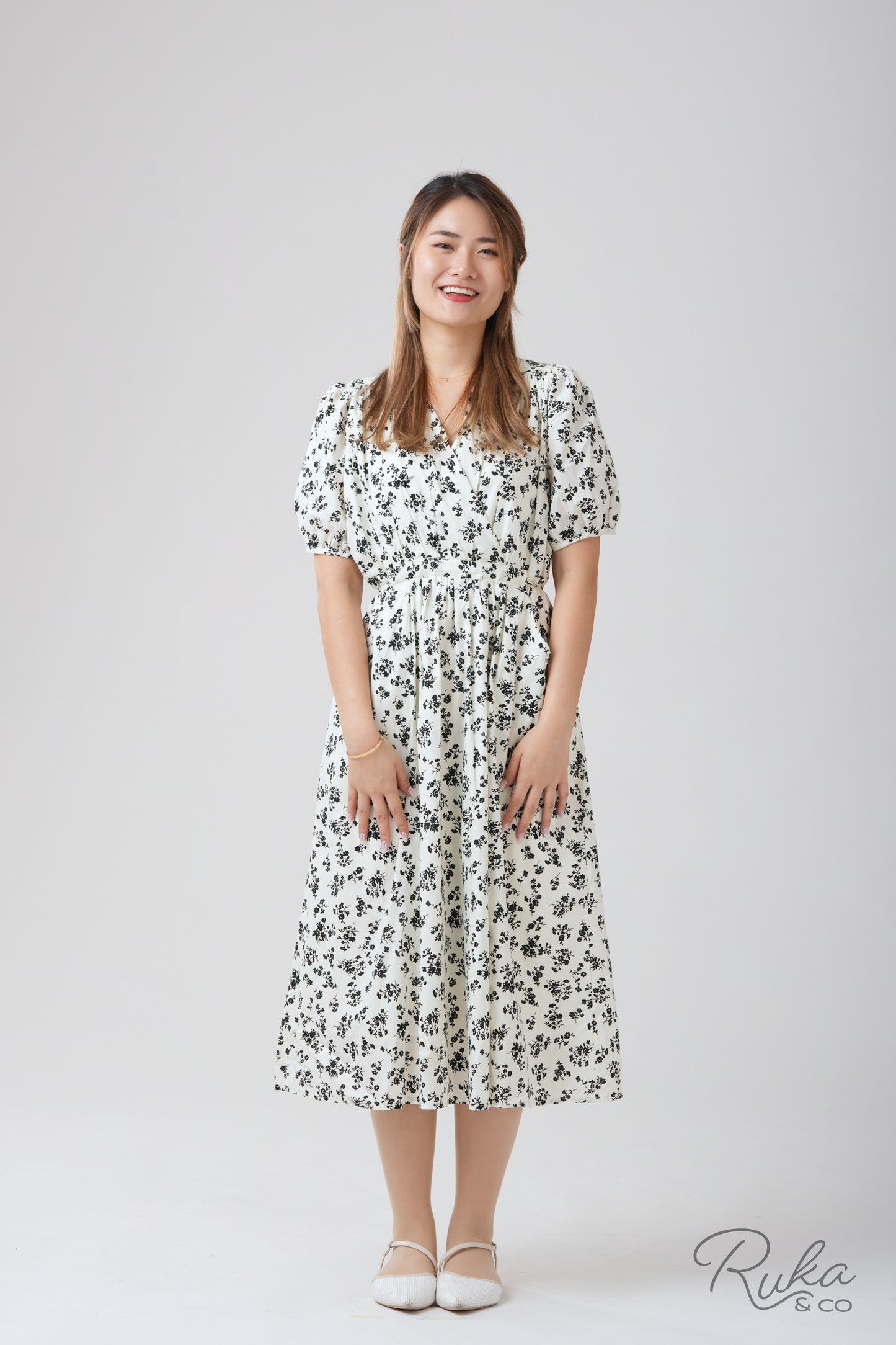 Rosetta Blouson Wrap Dress