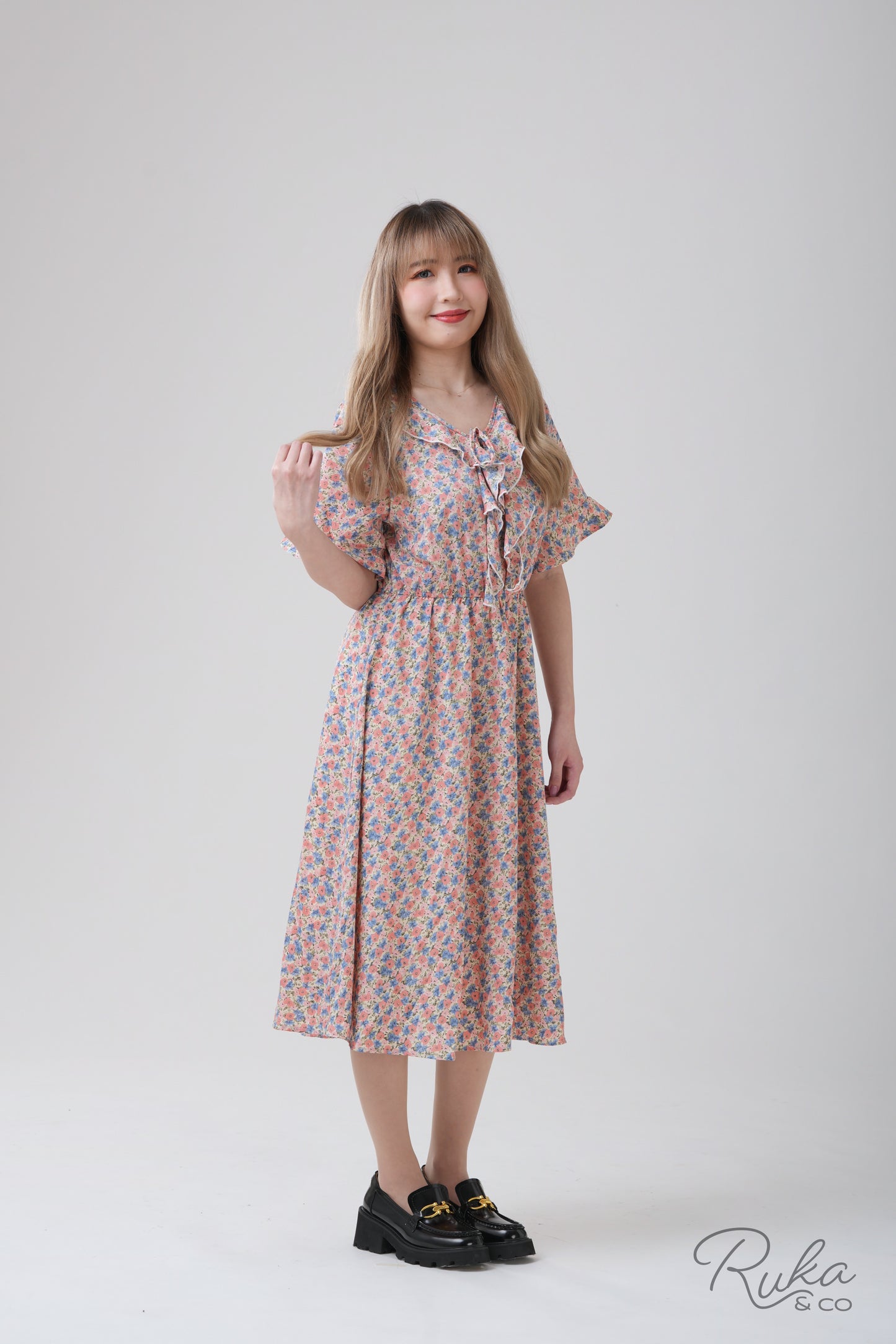 Floretta Ruffle Blouson Dress