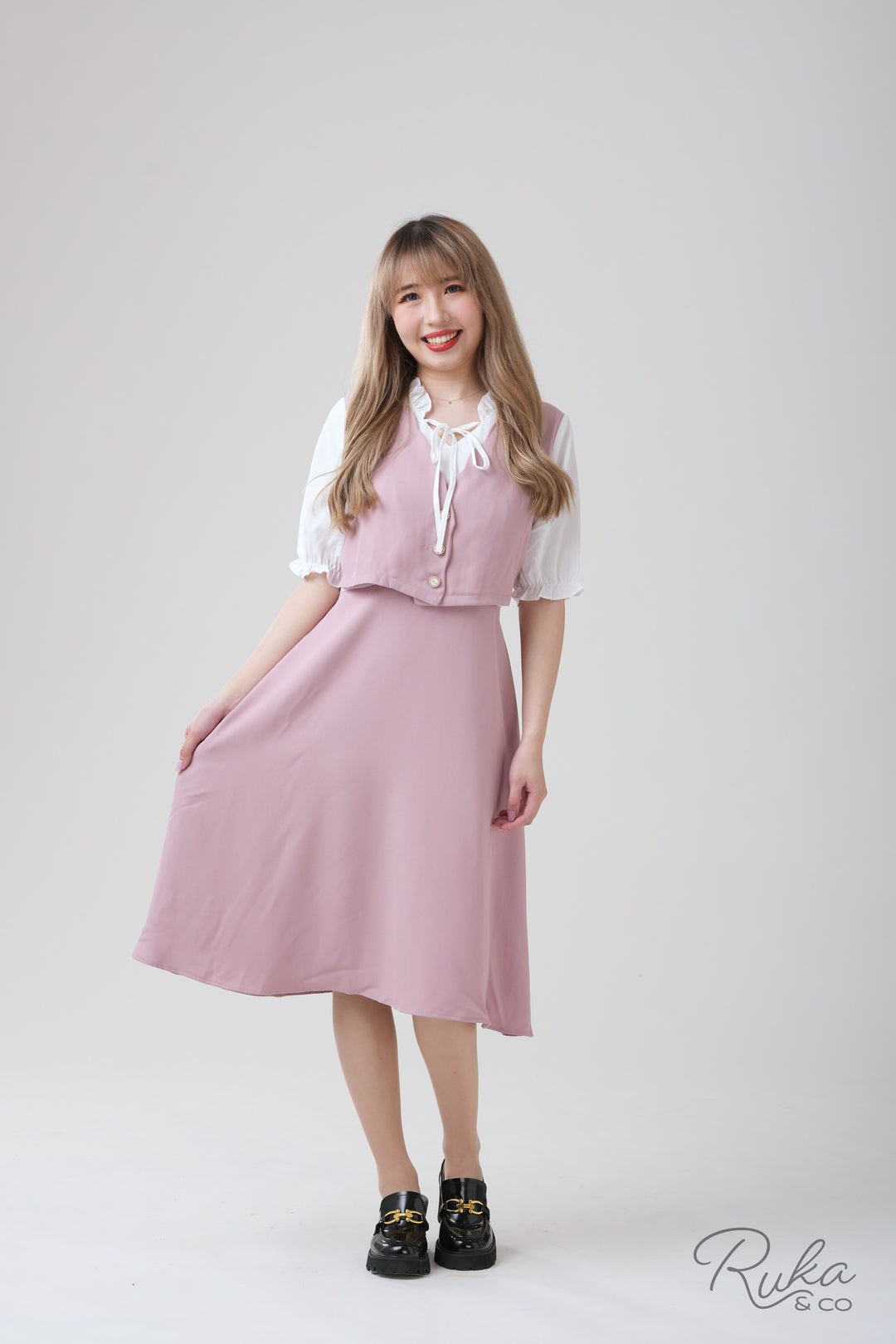 Ruth Vested Blouson Dress Ruth Vested Blouson Dress