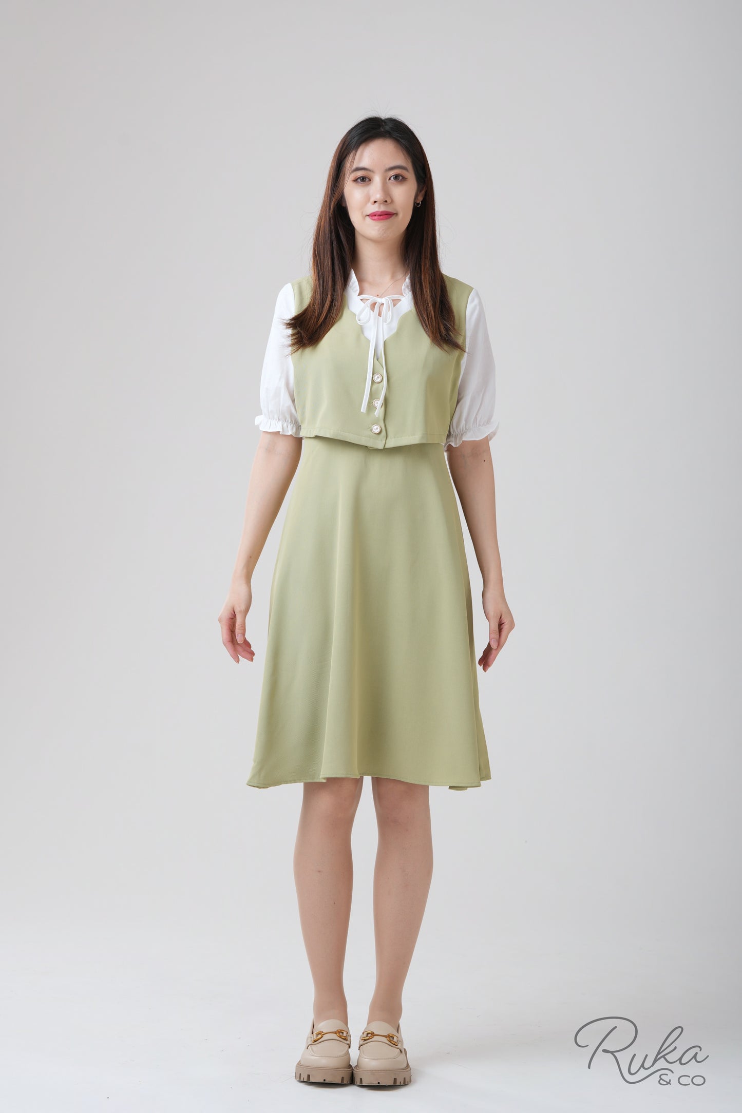 Ruth Vested Blouson Dress