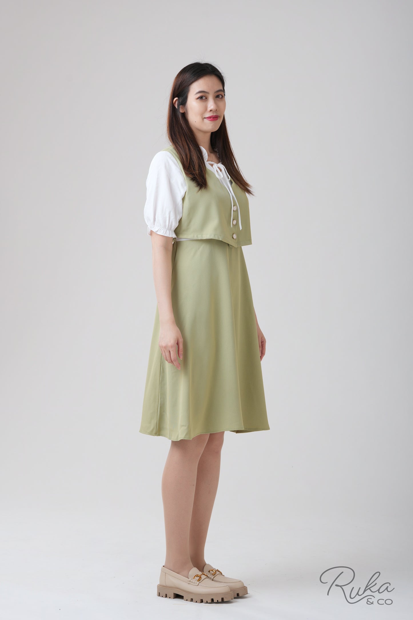 Ruth Vested Blouson Dress