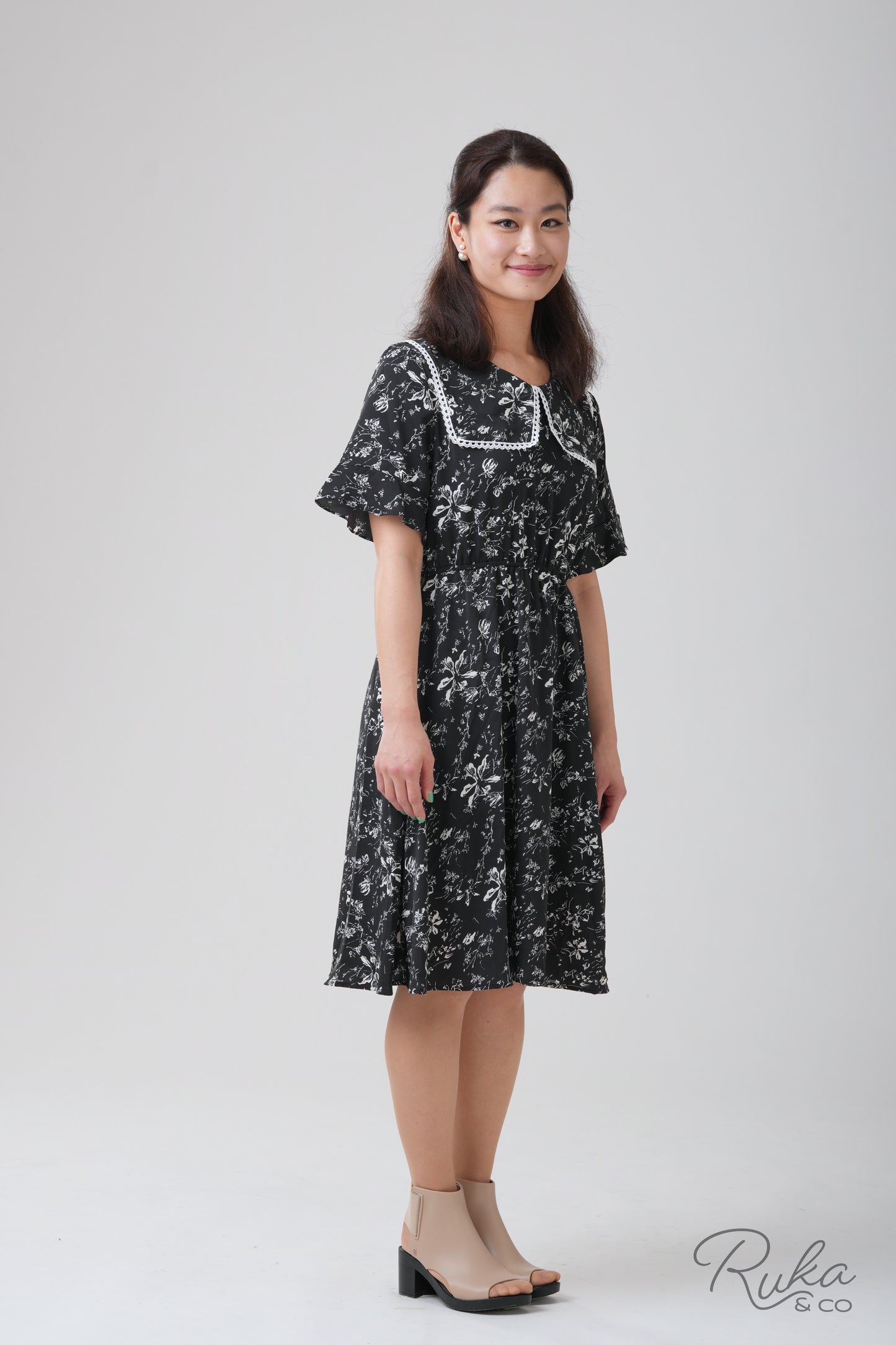 Janette Collared Blouson Dress