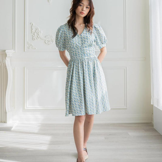 Forget-me-not empire dress